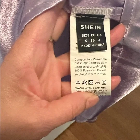 #0942+ Elegant Purple Satin Nightgown - Picture 3 of 11